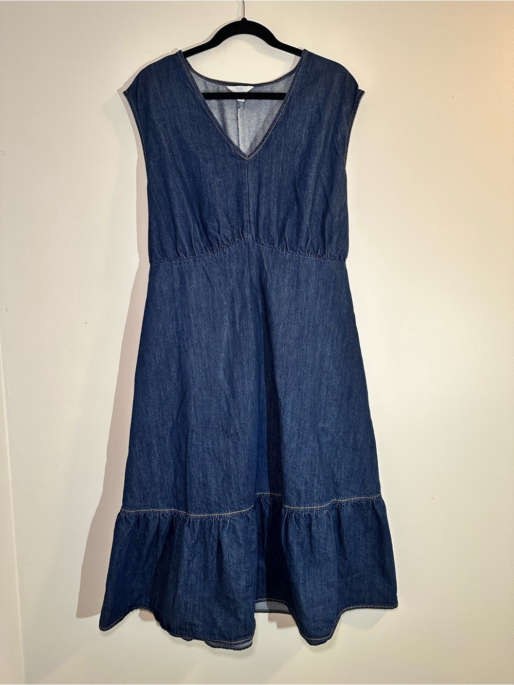 Time and Tru Dark Denim V-Neck Dress